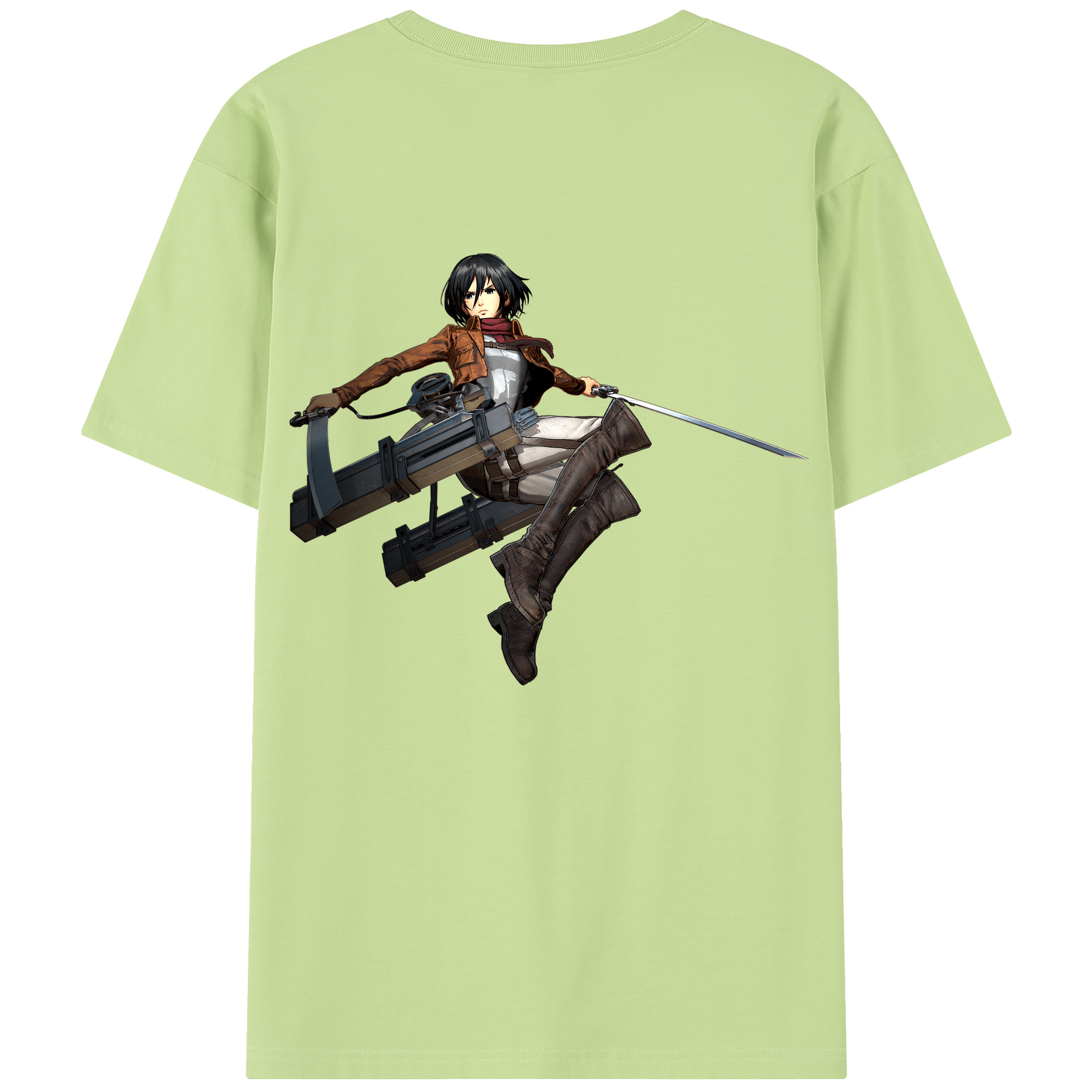 （画像用） 進撃の巨人 ミカサ·アッカーマン Attack on Titan Mikasa Ackerman 綿100％半袖Tシャツ（背面プリント）